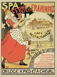 Poster Advertising the Ferme de Frahinfaz, a Cafe and Restaurant near Spa, Belgium